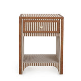 Kora 18" Cotton Jute 1-Drawer Nightstand