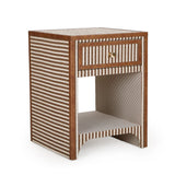 Kora 18" Cotton Jute 1-Drawer Nightstand