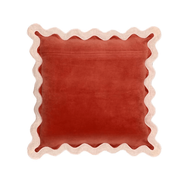 Scalloped Edge Cotton Velvet Throw Pillow | Design for the PPL