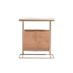 Stanton Accent Table in Tanned Umber and Antique Brass | Design for the PPL