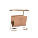 Stanton Accent Table in Tanned Umber and Antique Brass | Design for the PPL