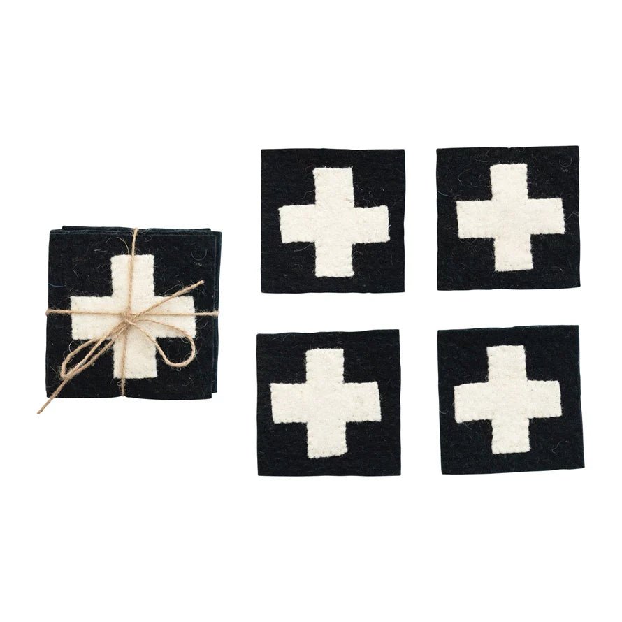 Wool Coasters w/ Swiss Cross | Design for the PPL